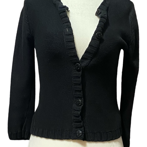 easel Sweaters - Easel cotton blend retro cropped style cardigan